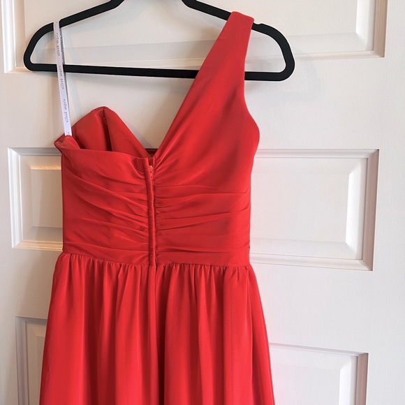 Alfred Angelo Long, One Shoulder Gown, Coral, size 10 - Picture 6 of 13